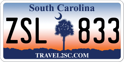SC license plate ZSL833
