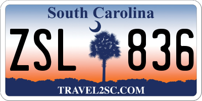 SC license plate ZSL836