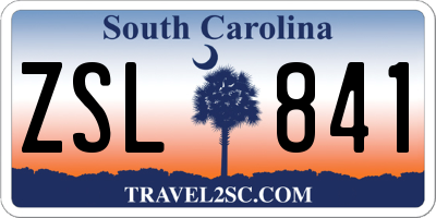 SC license plate ZSL841