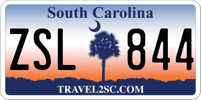 SC license plate ZSL844