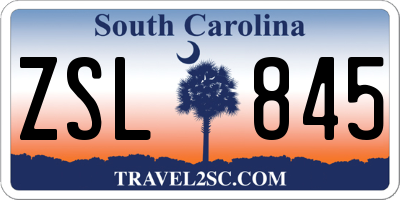 SC license plate ZSL845
