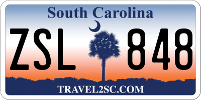 SC license plate ZSL848