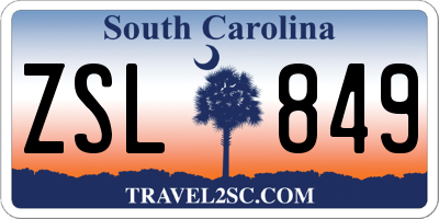 SC license plate ZSL849