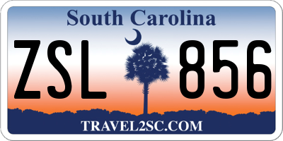 SC license plate ZSL856