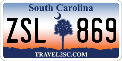 SC license plate ZSL869