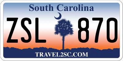 SC license plate ZSL870