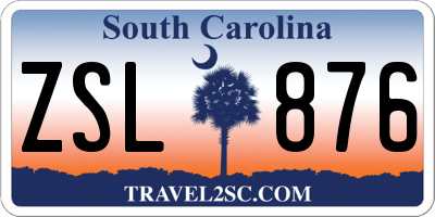 SC license plate ZSL876