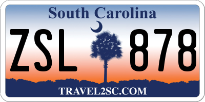 SC license plate ZSL878
