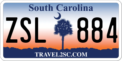 SC license plate ZSL884