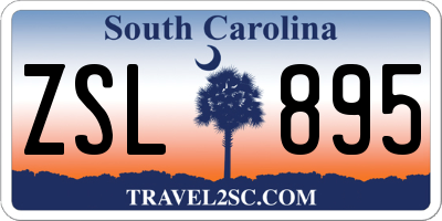 SC license plate ZSL895