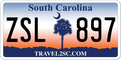SC license plate ZSL897