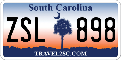 SC license plate ZSL898