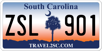 SC license plate ZSL901