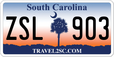 SC license plate ZSL903