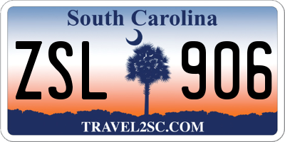 SC license plate ZSL906