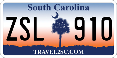 SC license plate ZSL910