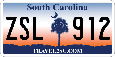 SC license plate ZSL912