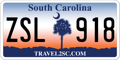 SC license plate ZSL918