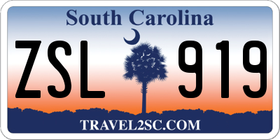 SC license plate ZSL919