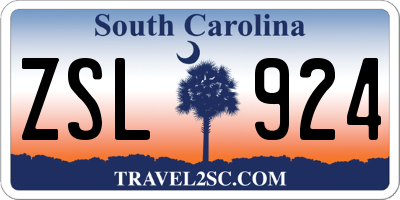 SC license plate ZSL924