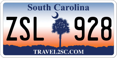 SC license plate ZSL928