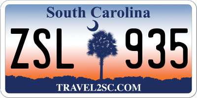 SC license plate ZSL935