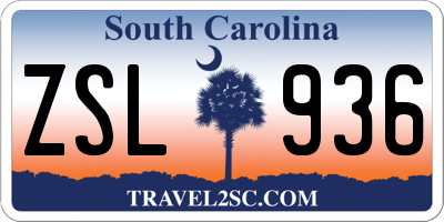 SC license plate ZSL936