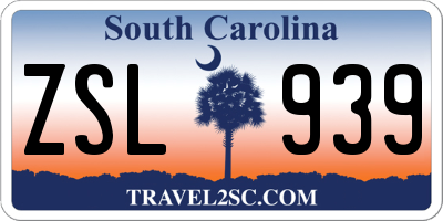SC license plate ZSL939