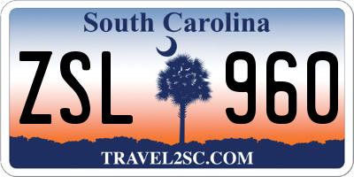 SC license plate ZSL960