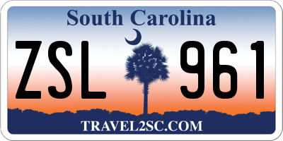 SC license plate ZSL961