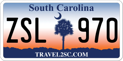 SC license plate ZSL970