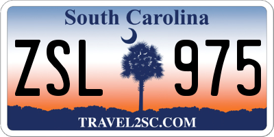 SC license plate ZSL975