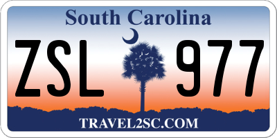 SC license plate ZSL977