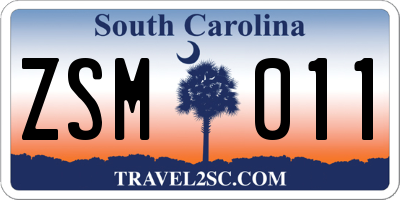 SC license plate ZSM011