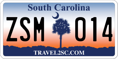 SC license plate ZSM014