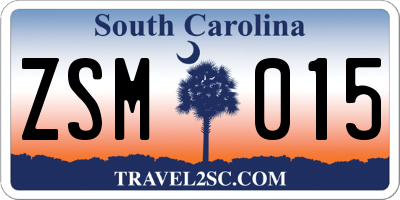 SC license plate ZSM015