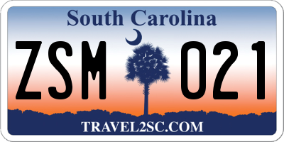 SC license plate ZSM021