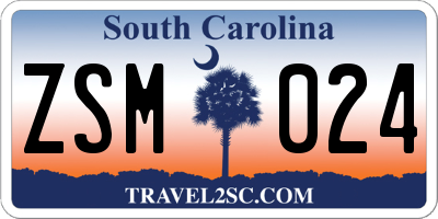 SC license plate ZSM024
