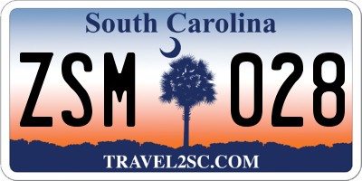 SC license plate ZSM028