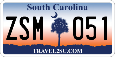 SC license plate ZSM051