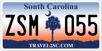 SC license plate ZSM055