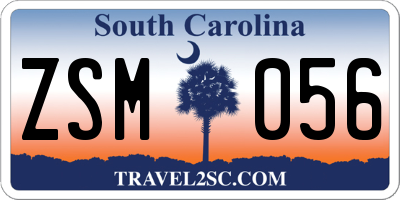 SC license plate ZSM056