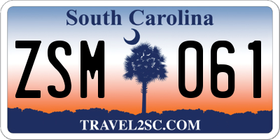 SC license plate ZSM061