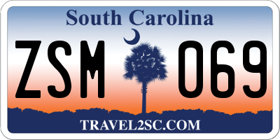 SC license plate ZSM069