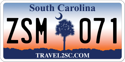 SC license plate ZSM071