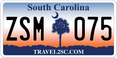 SC license plate ZSM075