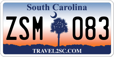 SC license plate ZSM083
