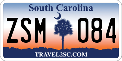 SC license plate ZSM084