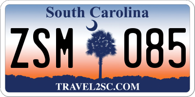 SC license plate ZSM085