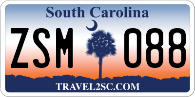 SC license plate ZSM088